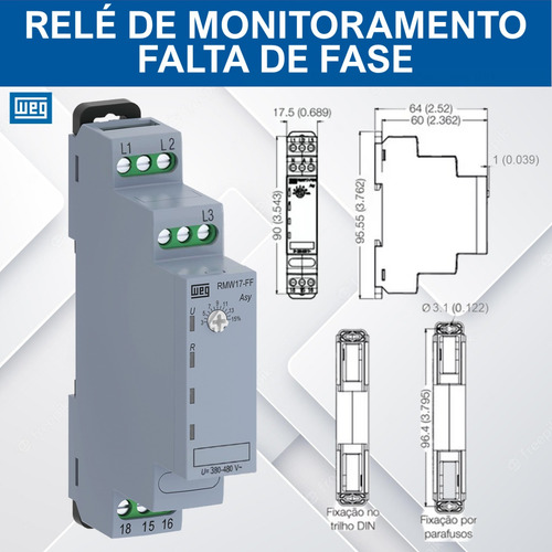 Relé Falta De Fase 380v - 440vca Rmw17-ff01d97 - Weg