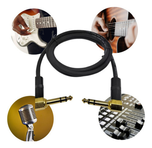 Cabo Avello P10 X P10 90 Graus Profissional Mono Para Violão Microfone Guitarra Teclado 5m