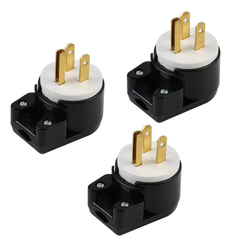 (3 Unidades) De Angulo Recto Nema 5-15p 15a 125v Ac Plug, [u