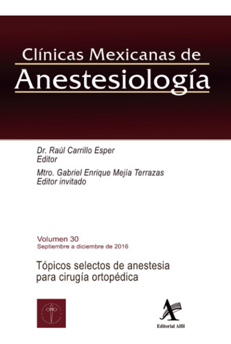 Libro: Cma Vol. 30. Tópicos Selectos De Anestesia Para Cirug