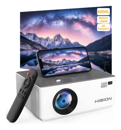Proyector Hision Mini 1080p 8000 Lúmenes Portátil Soporte 4k