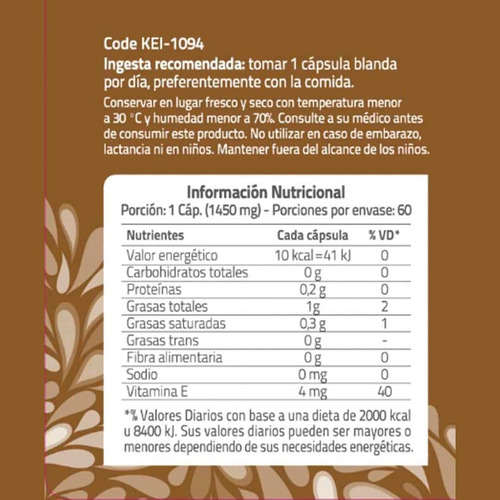 Imagen 3 de 3 de Aceite De Coco + Vit E 60 Caps- Vianatural 60 Caps