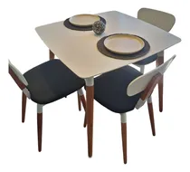 Comprar Comedor  Mesa Lacar  90, Madera Maciza + 4 Sillas Lacar