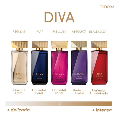 Perfume Feminino Eudora Diva Nuit 100ml Com Sacola Eudora