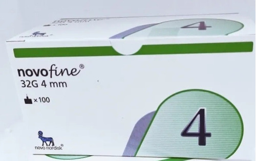 Aguja Novofine 32 G 4 Mm Lápiz Insulina Victoza Saxenda Soma