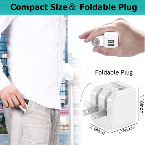 Cargador De Pared Usb Etinslant 12 W, Paquete De 3 Unidades,