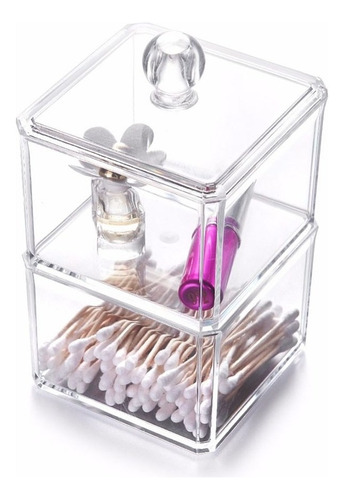 Organizador De Utensílios Em Acrílico Duplo Cor Transparente