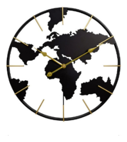Shengtian 23.62in Reloj De Pared De Mapa Del Mundo Grande, M