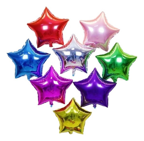 Globos Estrellas Metalizados 18 Pulgadas 45cm X10 Unidades