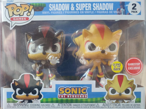 Funko Pop! Sonic The Hedgehog: Shadow & Super Shadow Glow Gs