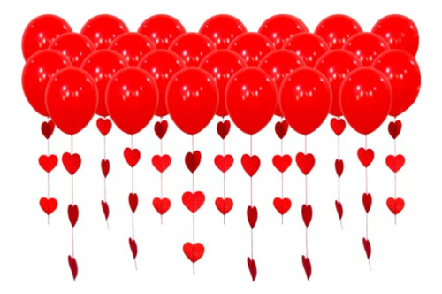 Bombas Rojas+corazons San Valentin Amor Aniversario Love X25