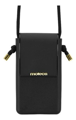 Bolsa Moleca Feminina Celular Transversal Alça Cordão Zíper* Cor Preto