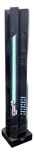 Lámpara Decorativa Star Wars Sable Láser Espada Lightsaber Estructura Plateado Pantalla Blanco
