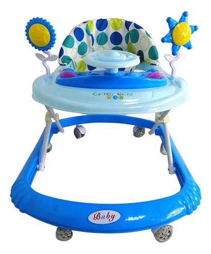 Andadera Para Bebé Confety Con Volante Y Juguetes Azul