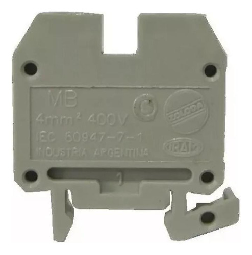 Borne Miniborne P/ Conductor 4mm2 Zoloda Mb P/riel 15mm.