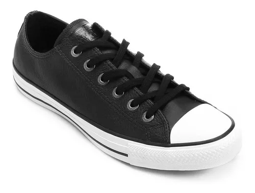 Tênis All Star Converse Cor Preto Couro Cano Alto - 5213