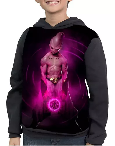 Blusa de Frio Moletom Full Dragon Ball Majin Boo Desenho com Capuz