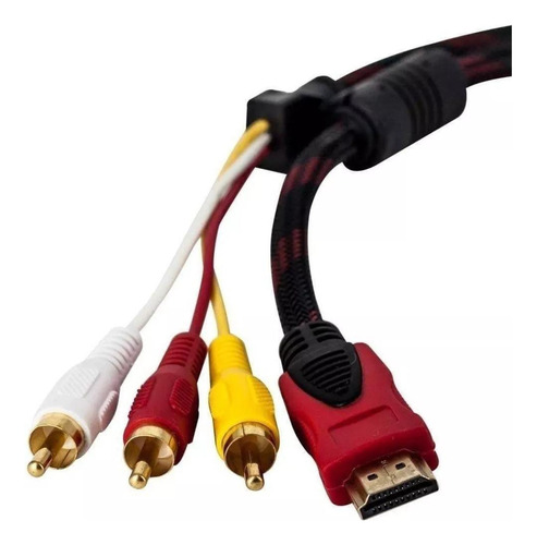 Cable Hdmi Macho A 3 Rca Vídeo Audio Av Cable Adaptador 3m