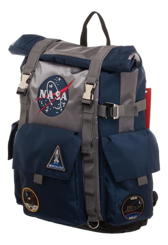 Mochila Modelo De La Nasa Azul Y Gris