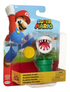 Planta Piraña 10cm Figura Articulada Con Moneda Super Mario