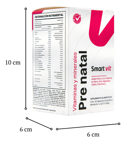 Lovy Care Smart Vit Dúo Prenatal Suplemento con Ácido Fólico 30 Cápsulas + Gel Reafirmante de Toronja 250 ml Multivitamínico para Maternidad y Cuidado de la Piel