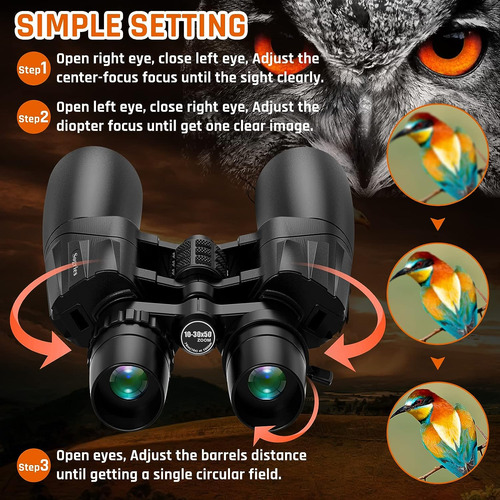 10-30x50 Zoom Binoculars For Adults, High Powered Military B