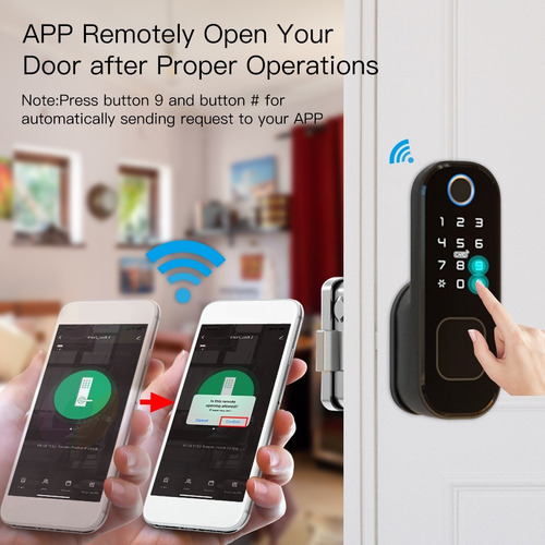 Seguridad Cerradura Inteligente Con Huella Dactilar Wifi