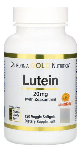 Luteína Com Zeaxantina 20 Mg 120 Cáps - California Gold Eua Sabor Sem Sabor