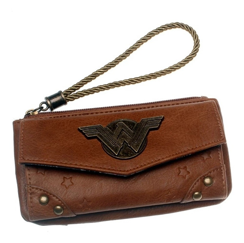 Cartera Bolso Wonder Woman Mujer Maravilla Café Para Regalo