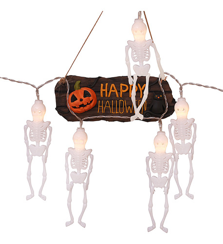 Cadena De Luces Para Halloween, 10 Led, Con Pilas, Fiesta