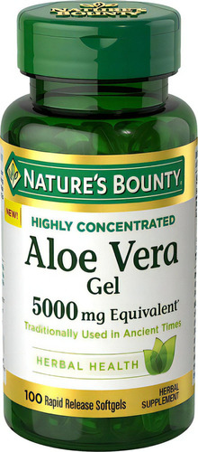 Gel de aloe vera Nature's Bounty de 5000 mg, 100 cápsulas blandas, sabor sin sabor