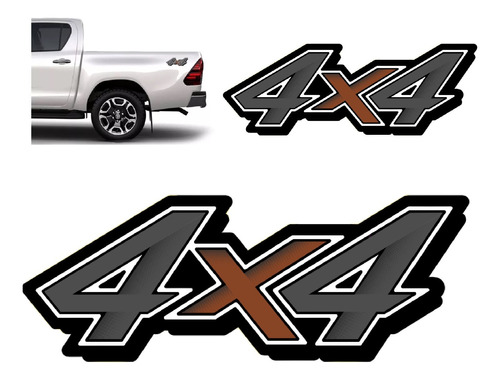 20 Adesivos 4x4 Hilux Toyota 2021 2022 2024 Emblema Lateral 
