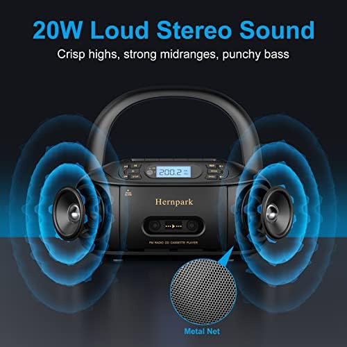 Reproductor De Cd Portátil Con Bluetooth, Hernpark Boombox R