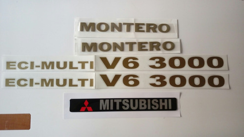 Montero Mitsubishi V6 3000 Calcomanías Dorado Set