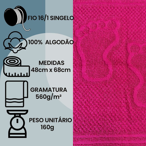 Jogo 5 Toalhas 100% Algodão (2 Banho 2 Rosto 1 Tapete) Macia