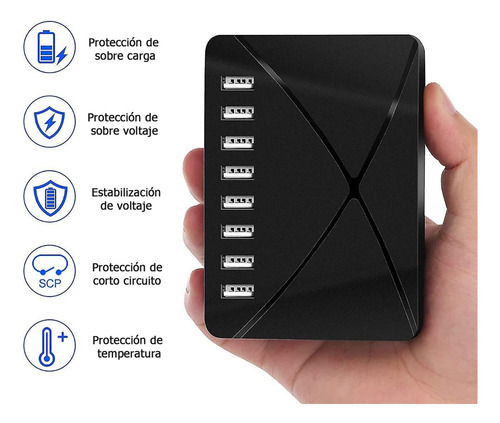 Cargador Usb Multiple Rapido 4 Usb 30w Celular Enchufe 1.5m
