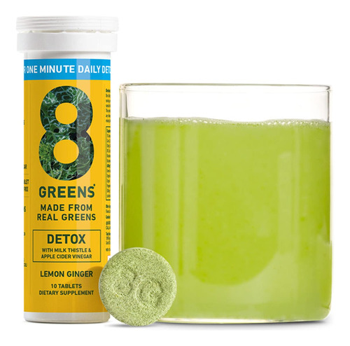 8greens Detox Fizzy Tablets  Repleto De 8 Potentes Super Gr