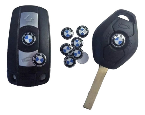 Set 5 Emblemas Logo Bmw Llave Carcaza 11mm Adhesivo