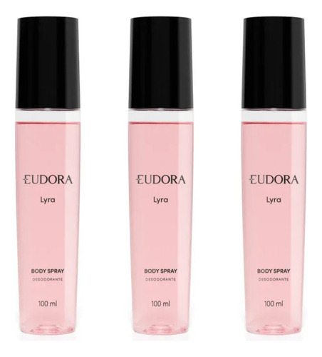 Kit 3 Und. Body Spray Desodorante Lyra 100ml - Eudora