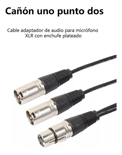 Cable Y Adaptador Xlr Hembra A 2 Xlr Doble Pines Macho