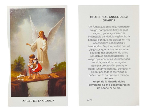Estampas Angel De La Guarda Santo Santoral Virgen X 100 Un