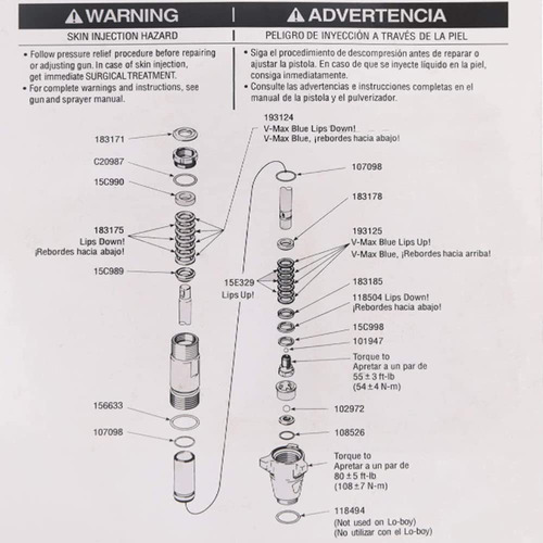 Repuestos 248-213 Pump Repair Para Graco 1095 1595 5900