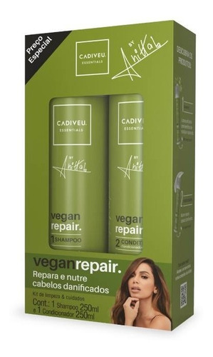Shampoo Y Acondicionador Vegan Repair 250ml Cadiveu Vegano
