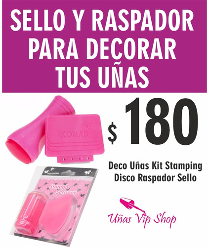 Decoracion Uñas Kit Stamping Disco Raspador Sello Manicura