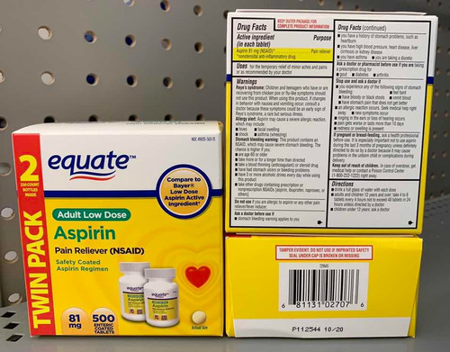 Aspirina Adulto Low Dose 81 Mg Pack 2 Unidades