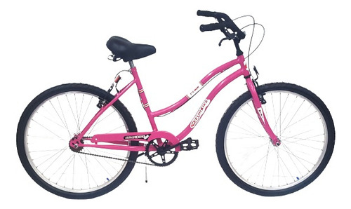 Bicicleta playera femenina Kelinbike V26PDF frenos v-brakes color rosa con pie de apoyo  