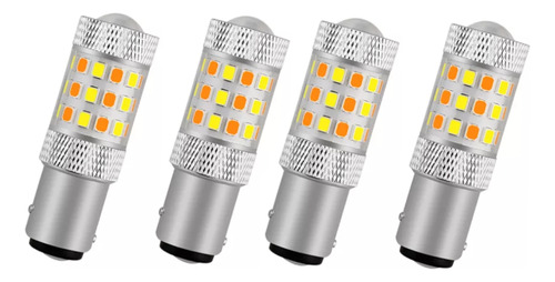 4 Focos Led 1157 1141 Bay15s P21/5w Bicolor Ámbar Blanco