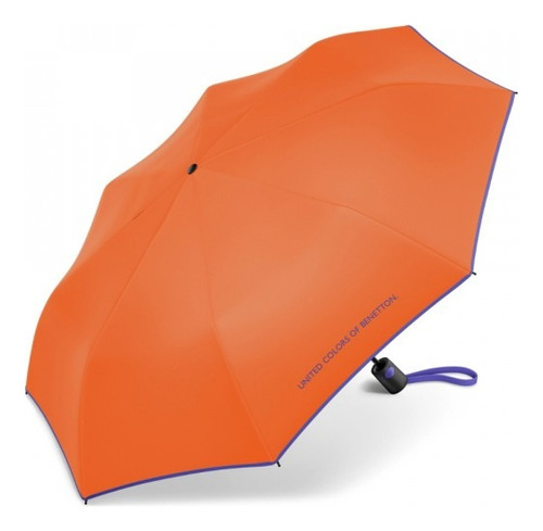 Guarda Chuva Benetton United Colors Mini Automático Cor 56678redorange Desenho Do Tecido Liso