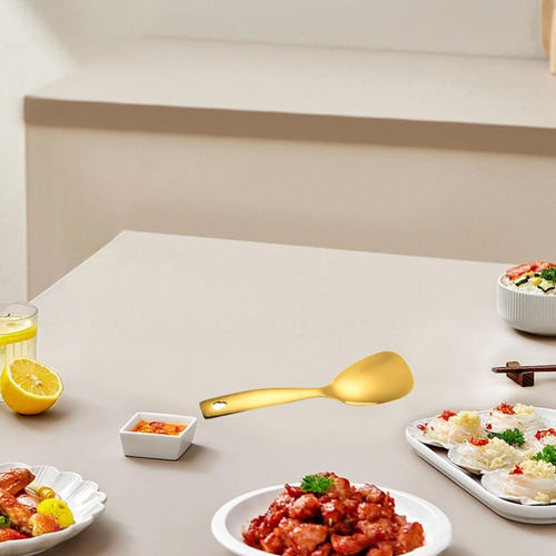 2 Cuchara De Servir Con Diseño Ergonómico Estilo A Oro