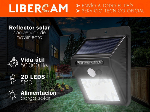 Imagen 3 de 10 de Panel Reflector Solar 20 Led Sensor Movimiento Ip65